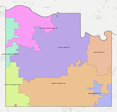 Douglas County KS school district boundaries map