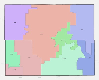 Ellsworth County KS ZIP code boundaries map