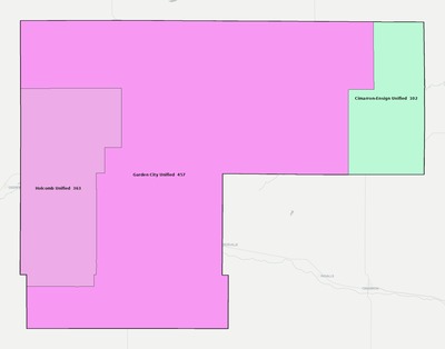 Finney County KS school district boundaries map