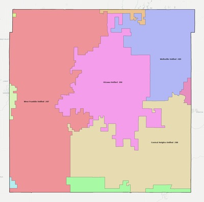 Franklin County KS school district boundaries map