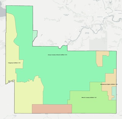 Geary County KS school district boundaries map