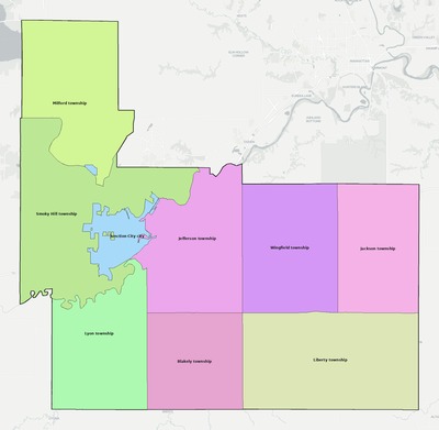 Geary County KS townships and subdivisions map