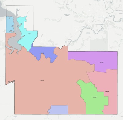 Geary County KS ZIP code boundaries map