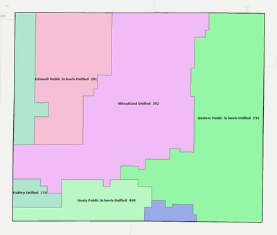 Gove County KS school district boundaries map