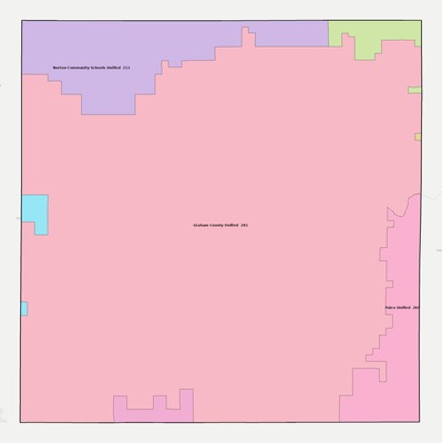Graham County KS school district boundaries map
