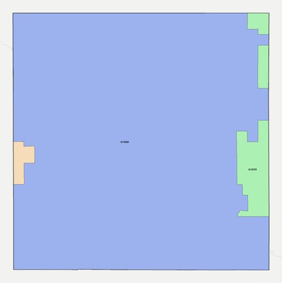 Grant County KS ZIP code boundaries map