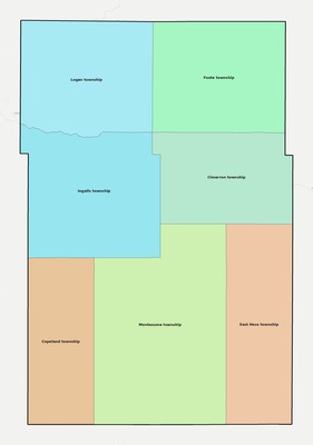 Gray County KS townships and subdivisions map