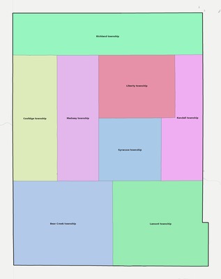 Hamilton County KS townships and subdivisions map
