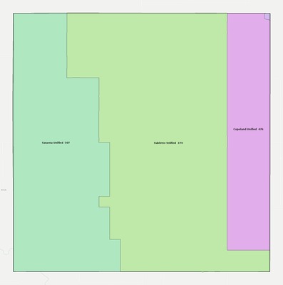 Haskell County KS school district boundaries map