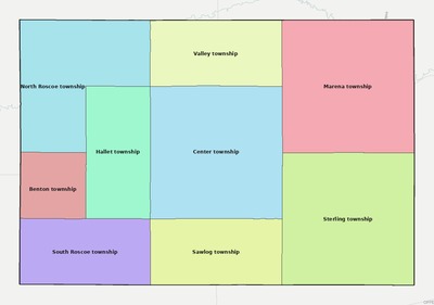 Hodgeman County KS townships and subdivisions map