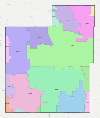Jackson County KS ZIP code boundaries map