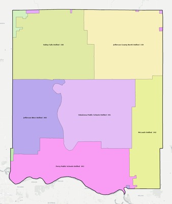 Jefferson County KS school district boundaries map