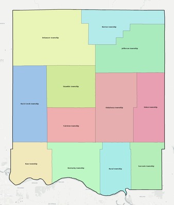 Jefferson County KS townships and subdivisions map