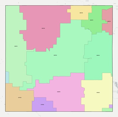 Jewell County KS ZIP code boundaries map