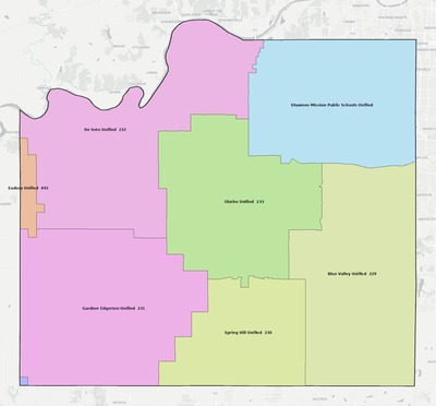 Johnson County KS school district boundaries map