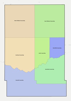 Kearny County KS townships and subdivisions map