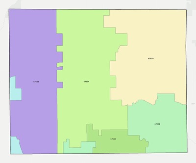 Kiowa County KS ZIP code boundaries map