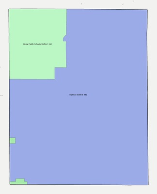 Lane County KS school district boundaries map