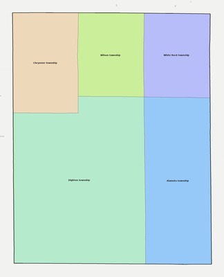Lane County KS townships and subdivisions map