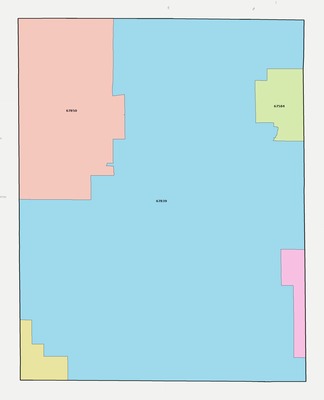 Lane County KS ZIP code boundaries map
