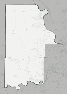 Leavenworth County KS county basemap context
