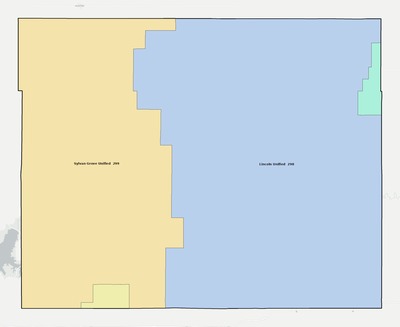 Lincoln County KS school district boundaries map