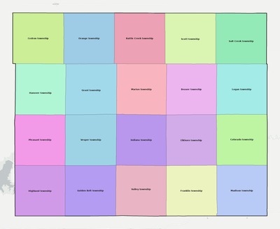 Lincoln County KS townships and subdivisions map