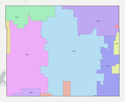 Lincoln County KS ZIP code boundaries map