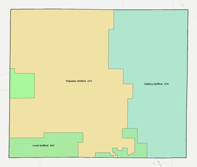 Logan County KS school district boundaries map