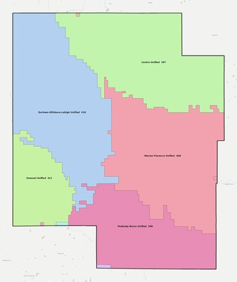 Marion County KS school district boundaries map