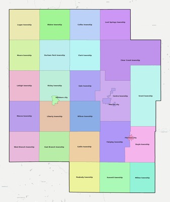 Marion County KS townships and subdivisions map