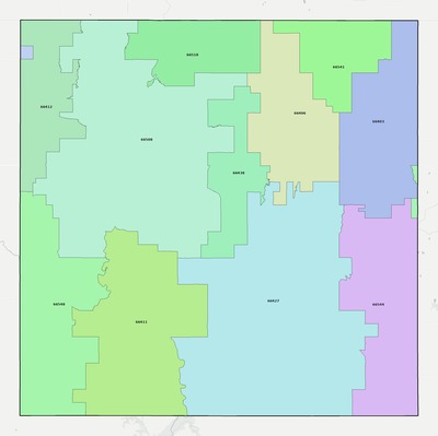 Marshall County KS ZIP code boundaries map