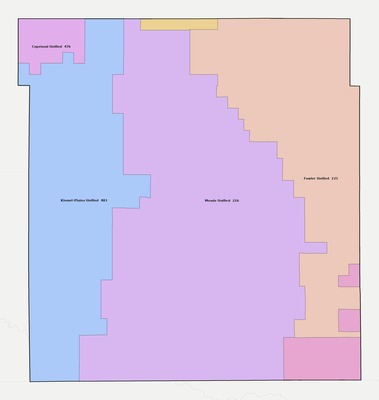 Meade County KS school district boundaries map
