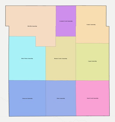Meade County KS townships and subdivisions map