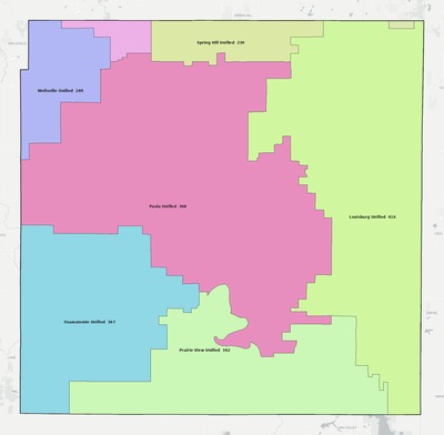 Miami County KS school district boundaries map