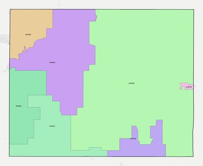 Mitchell County KS ZIP code boundaries map