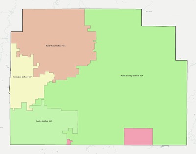 Morris County KS school district boundaries map