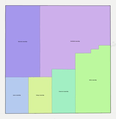 Morton County KS townships and subdivisions map