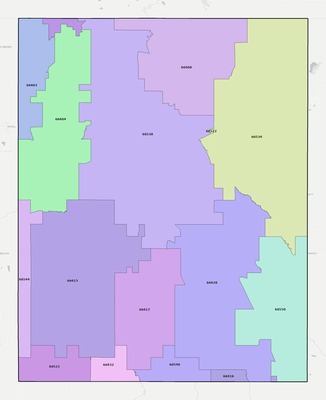 Nemaha County KS ZIP code boundaries map