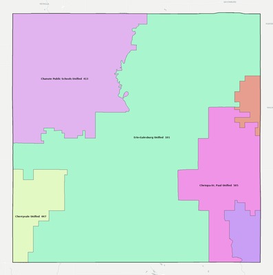 Neosho County KS school district boundaries map