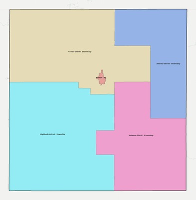 Norton County KS townships and subdivisions map