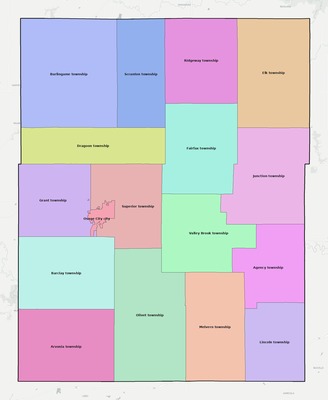 Osage County KS townships and subdivisions map