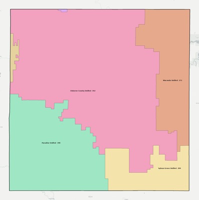 Osborne County KS school district boundaries map