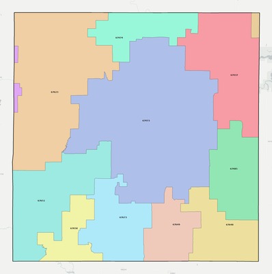 Osborne County KS ZIP code boundaries map