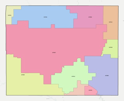 Ottawa County KS ZIP code boundaries map