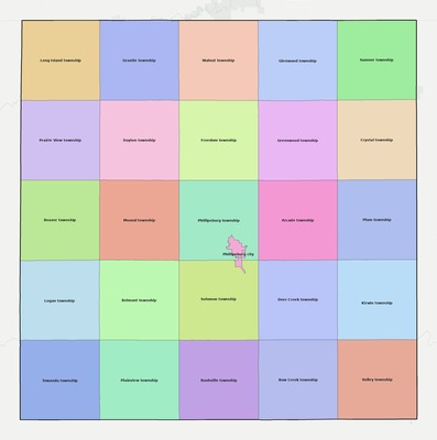 Phillips County KS townships and subdivisions map