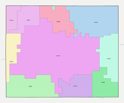 Pratt County KS ZIP code boundaries map