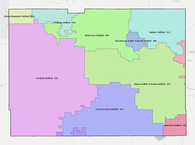 Reno County KS school district boundaries map