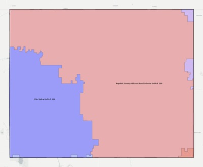 Republic County KS school district boundaries map