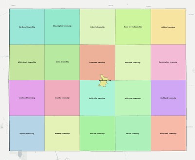Republic County KS townships and subdivisions map